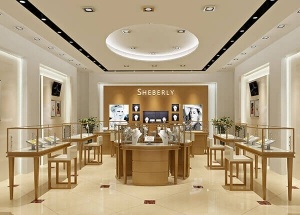 modern jewelry store display 600 sqft space