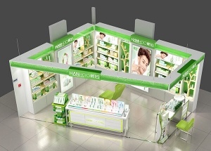 custom cosmetic displays for Hanhoo cosmetics kiosk