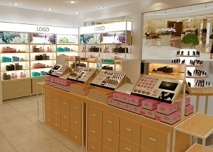 professional cosmetic counter displays for store interior design