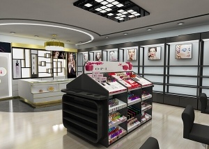 makeup retail display for beauty salon interior design