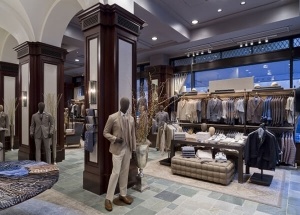 suit shop design with display furniture fixtures