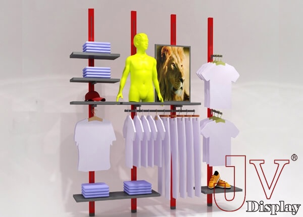 wall mounted clothing display racks