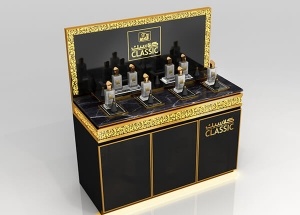 black perfume counter design perfume displays