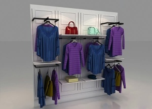 wall mounted clothing rack for retail shop slatwall