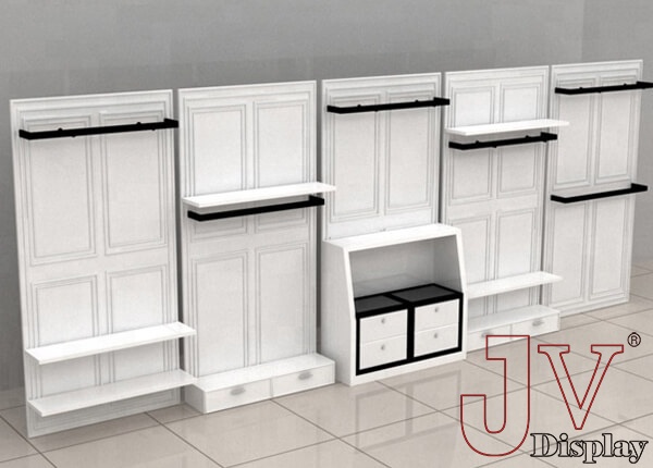 wall clothes rack with shelf