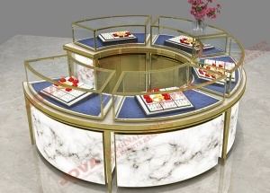 glass jewelry display furniture round counter showcase