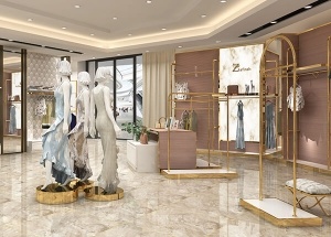 clothing rack display women store interior design