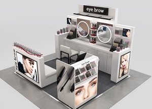 makeup eyebrow kiosk design in USA
