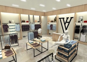 Apparel store fixture and furniture for interior design