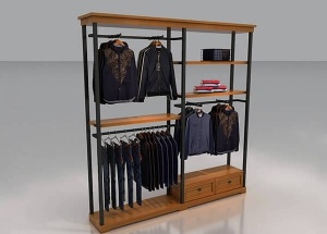 retail clothes wall display rack garment shelf