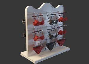 lingerie retail display rack, 2 side underwear stand