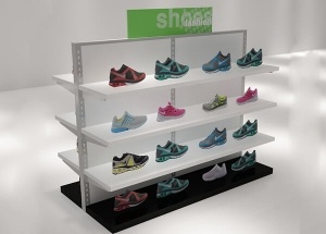 retail shoe shelves 2 side shoe display fixtures