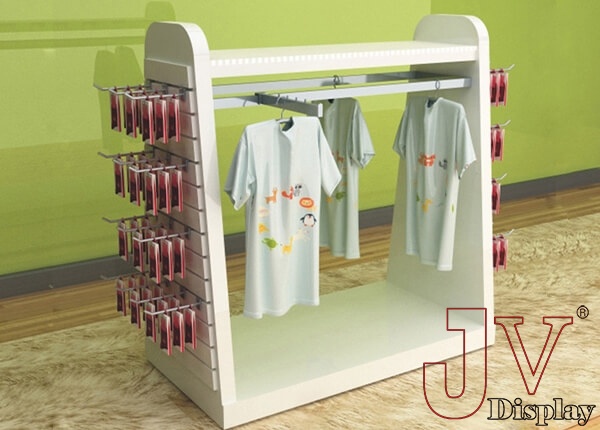 free standing wooden clothes rack