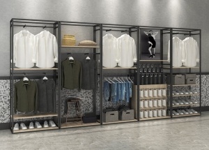 clothes shelf design wall clothing display cabinet