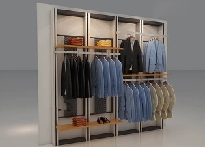retail garment rack store clothing wall rack with shelves