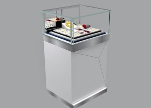 glass jewelry tower display pedestal for shop