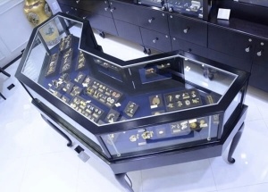 corner showcase cabinet jewelers display unit
