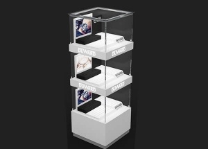 multilevel jewelry tower showcase white display pedestal