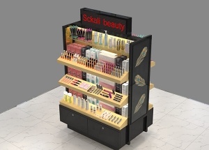 makeup display stand 2-side makeup showcase display