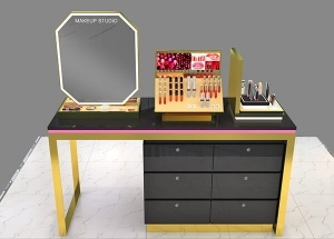 makeup display tables with mirror for cosmetics beauty store