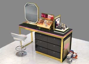 makeup display tables with mirror for cosmetics beauty store