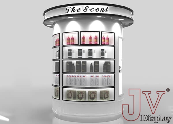 cylindrical perfume display cabinet