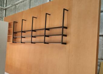 wood metal display wall
