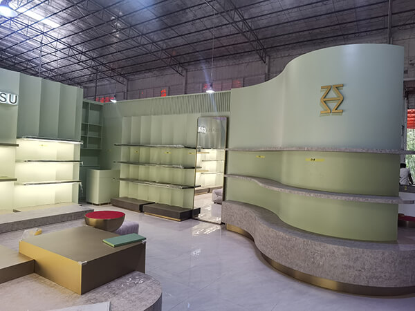 Shoe wall display shelves made at JOVA FURNITURE manufacturer