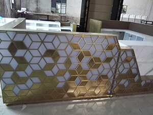 Metal and marble cosmetic counters for kiosk project